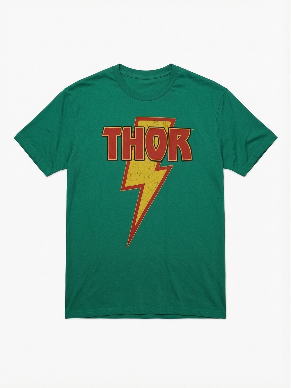 Marvel Thor The Dark World Men’s XL Green Graphic T-Shirt Lightning Bolt Tee